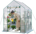 Mini Greenhouse,Greenhouses for Outdoors,Portable Walk in Green House for Garden Plants that Need Frost Protection and Away from Animals(56"x30"x76")-White